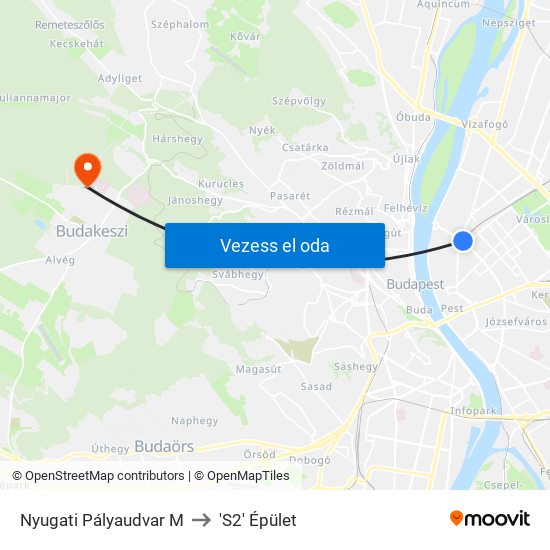 Nyugati Pályaudvar M to 'S2' Épület map