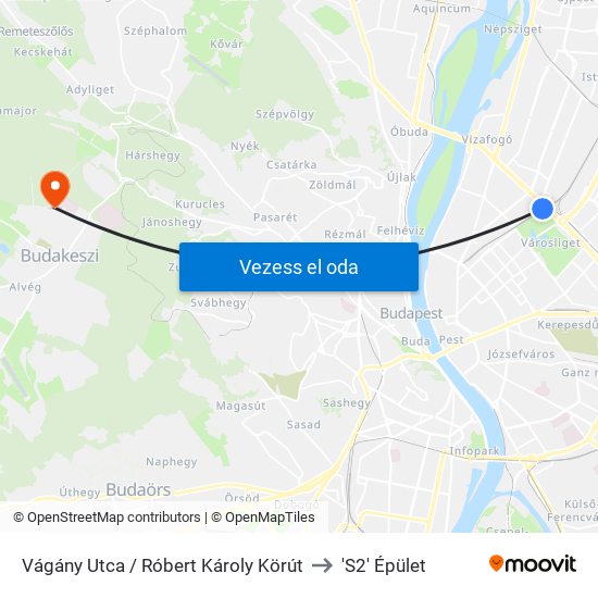 Vágány Utca / Róbert Károly Körút to 'S2' Épület map