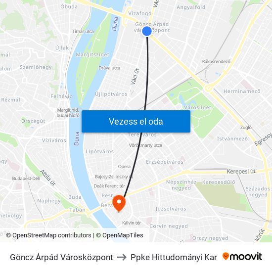 Göncz Árpád Városközpont to Ppke Hittudományi Kar map