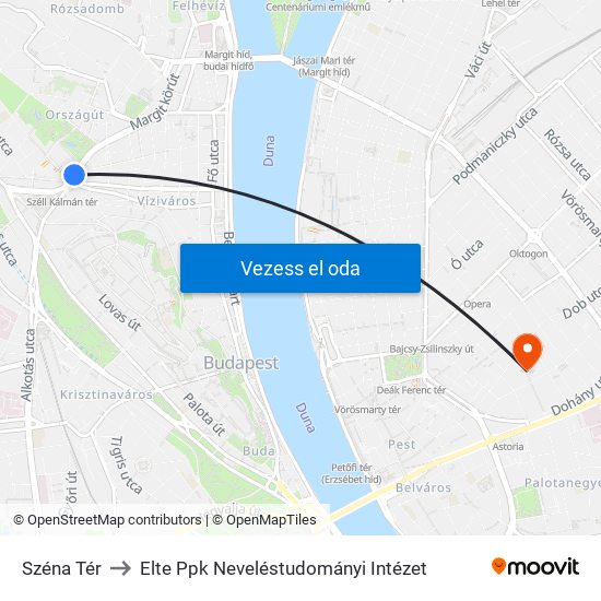 Széna Tér to Elte Ppk Neveléstudományi Intézet map