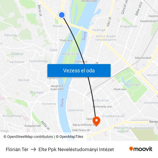 Flórián Tér to Elte Ppk Neveléstudományi Intézet map