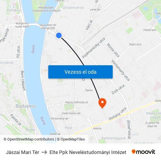 Jászai Mari Tér to Elte Ppk Neveléstudományi Intézet map