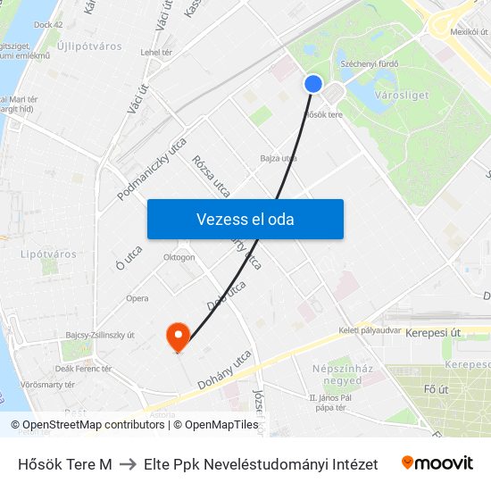 Hősök Tere M to Elte Ppk Neveléstudományi Intézet map