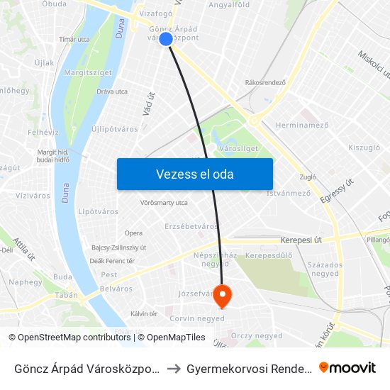 Göncz Árpád Városközpont to Gyermekorvosi Rendelő map