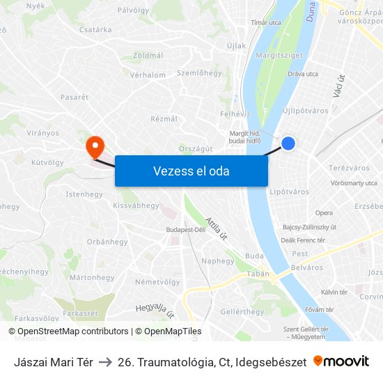 Jászai Mari Tér to 26. Traumatológia, Ct, Idegsebészet map