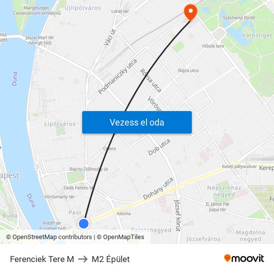 Ferenciek Tere M to M2 Épület map