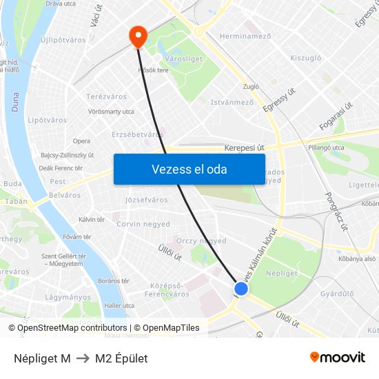 Népliget M to M2 Épület map