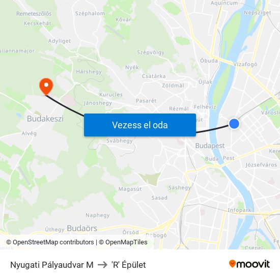 Nyugati Pályaudvar M to 'R' Épület map