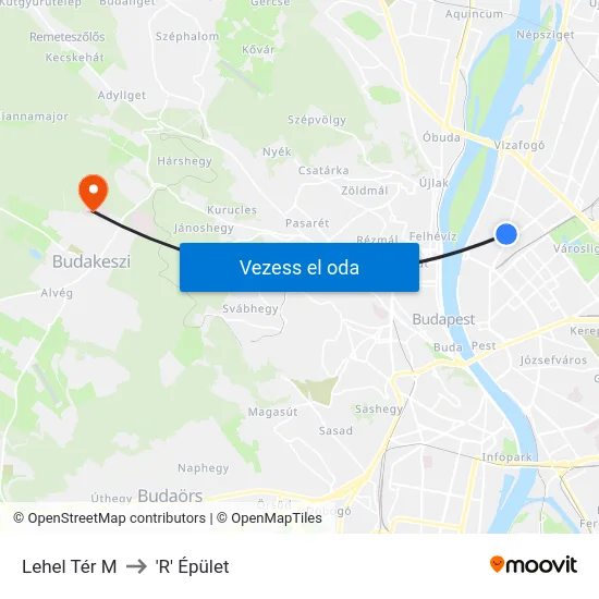 Lehel Tér M to 'R' Épület map