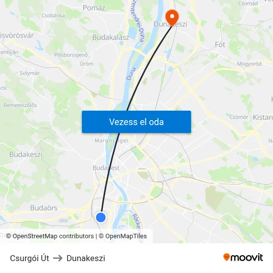 Csurgói Út to Dunakeszi map