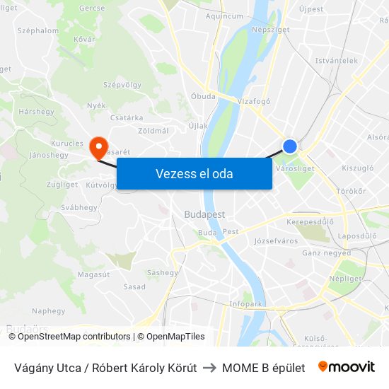 Vágány Utca / Róbert Károly Körút to MOME B épület map