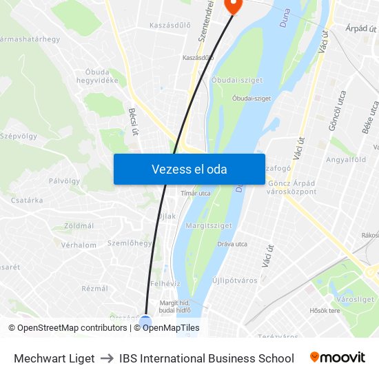 Mechwart Liget to IBS International Business School map