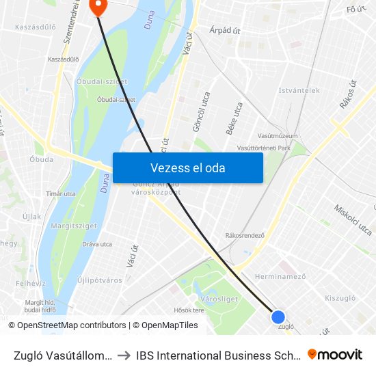Zugló Vasútállomás to IBS International Business School map