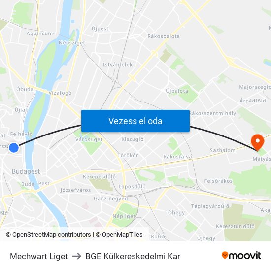 Mechwart Liget to BGE Külkereskedelmi Kar map