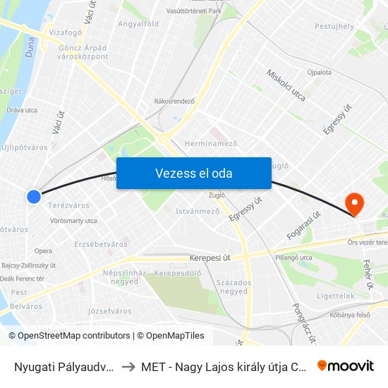 Nyugati Pályaudvar M to MET - Nagy Lajos király útja Campus map