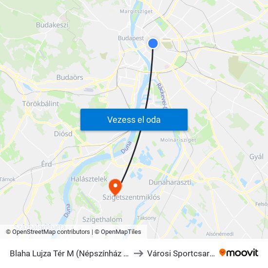 Blaha Lujza Tér M (Népszínház Utca) to Városi Sportcsarnok map