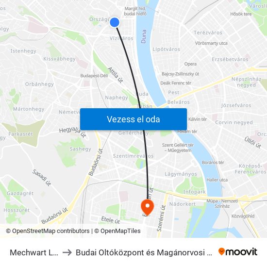 Mechwart Liget to Budai Oltóközpont és Magánorvosi Centrum map