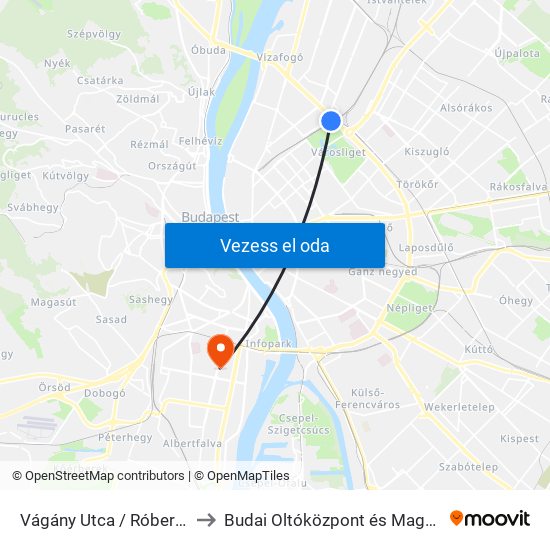 Vágány Utca / Róbert Károly Körút to Budai Oltóközpont és Magánorvosi Centrum map