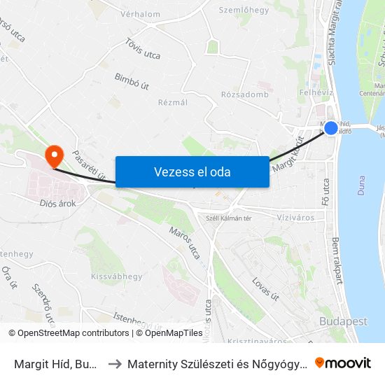 Margit Híd, Budai Hídfő H to Maternity Szülészeti és Nőgyógyászati Magánklinika map