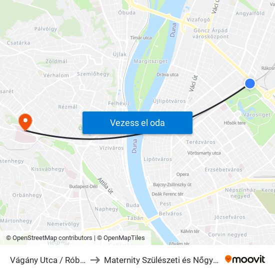 Vágány Utca / Róbert Károly Körút to Maternity Szülészeti és Nőgyógyászati Magánklinika map