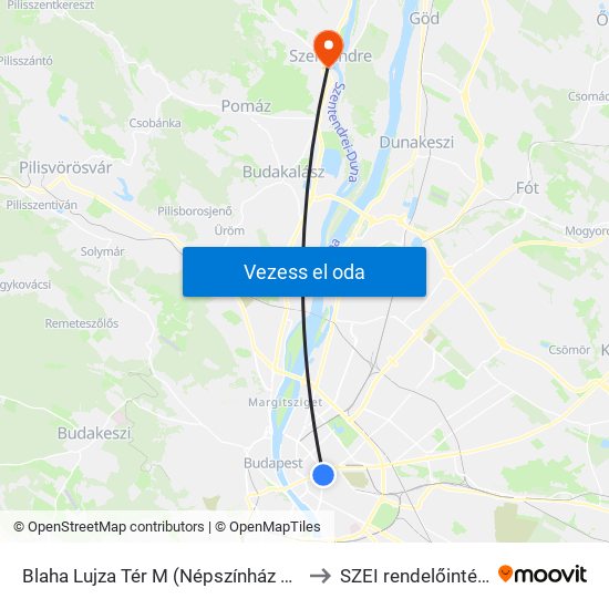 Blaha Lujza Tér M (Népszínház Utca) to SZEI rendelőintézet map