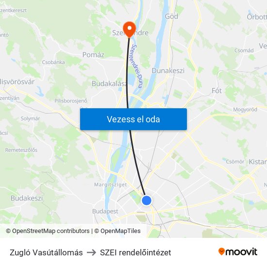 Zugló Vasútállomás to SZEI rendelőintézet map