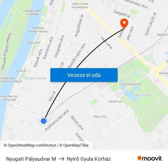 Nyugati Pályaudvar M to Nyírő Gyula Kórház map