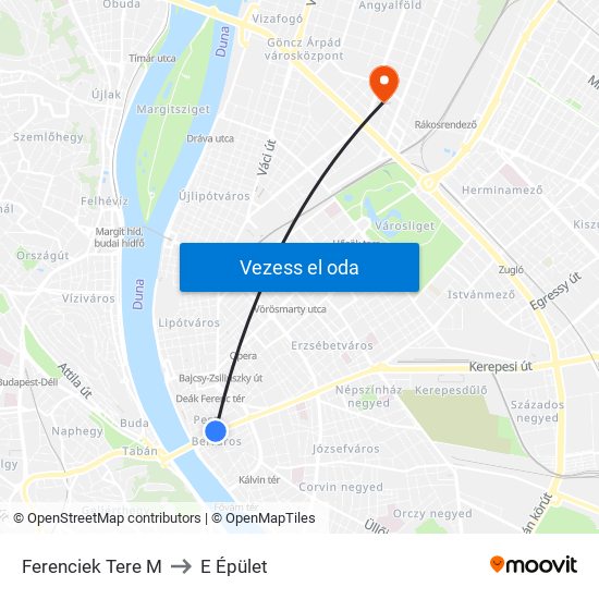 Ferenciek Tere M to E Épület map