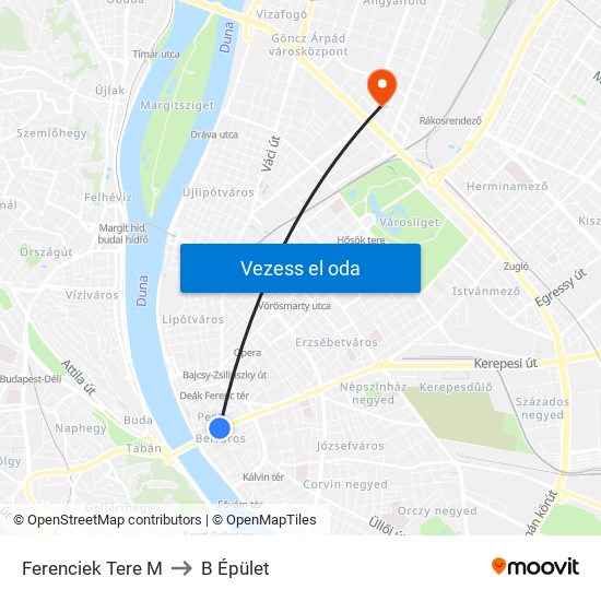 Ferenciek Tere M to B Épület map