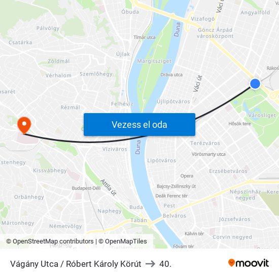 Vágány Utca / Róbert Károly Körút to 40. map