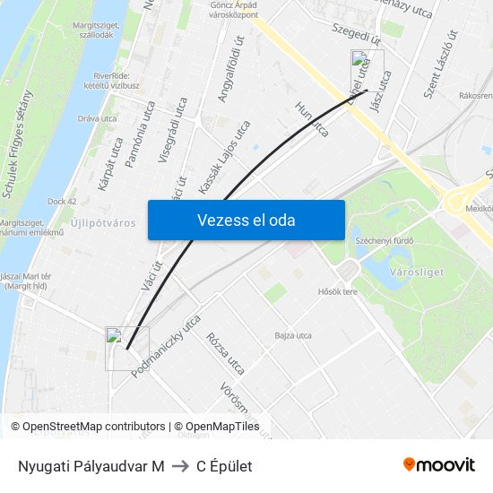 Nyugati Pályaudvar M to C Épület map