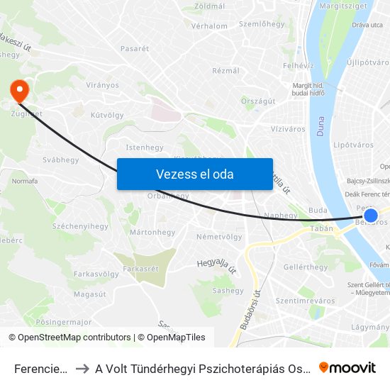 Ferenciek Tere M to A Volt Tündérhegyi Pszichoterápiás Osztály És Ambulancia Épülete map