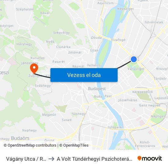 Vágány Utca / Róbert Károly Körút to A Volt Tündérhegyi Pszichoterápiás Osztály És Ambulancia Épülete map