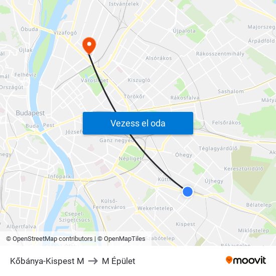 Kőbánya-Kispest M to M Épület map