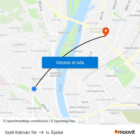 Széll Kálmán Tér to Iv. Épület map