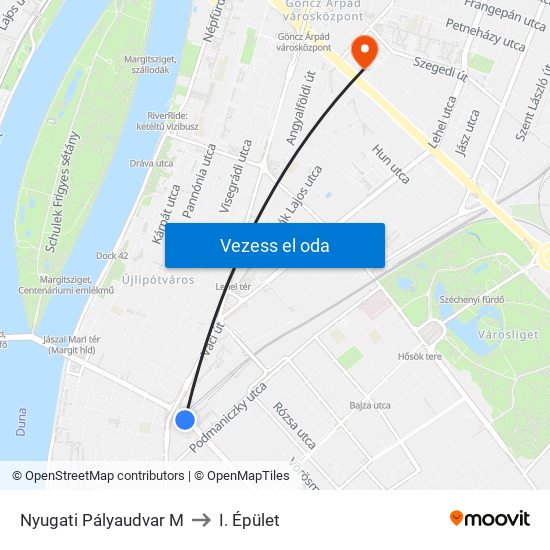 Nyugati Pályaudvar M to I. Épület map