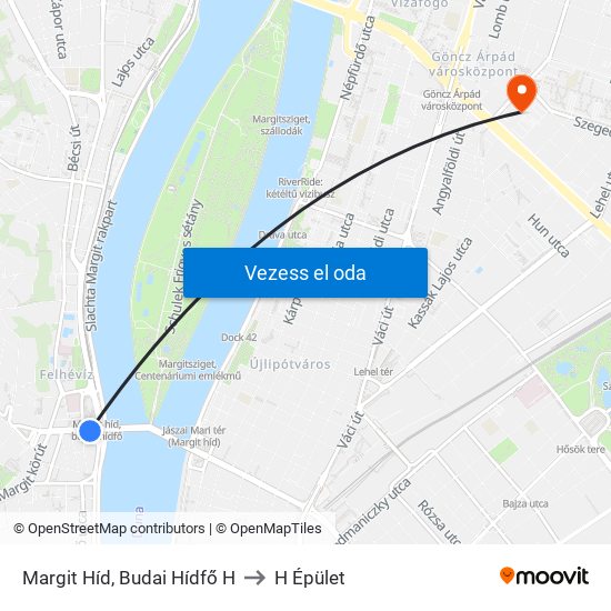 Margit Híd, Budai Hídfő H to H Épület map