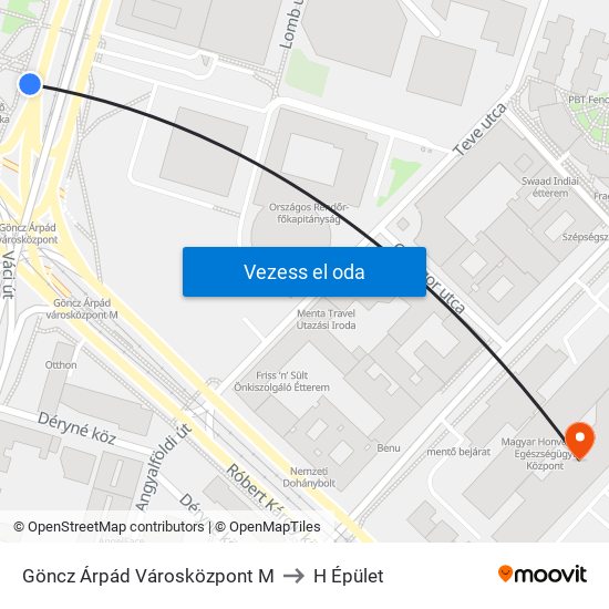 Göncz Árpád Városközpont M to H Épület map