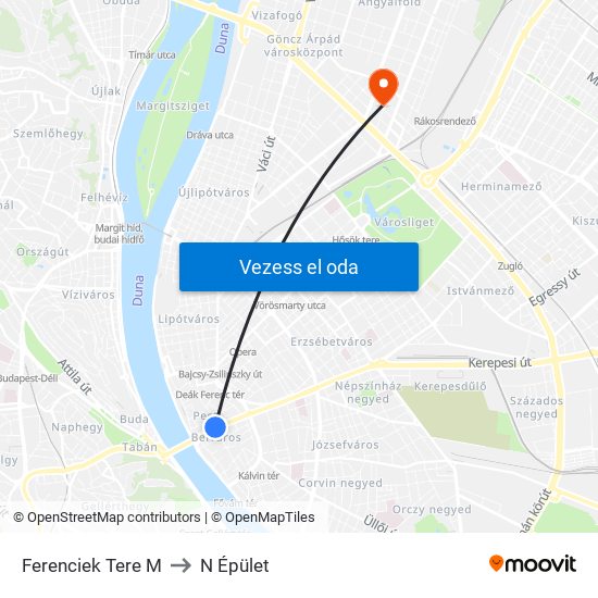 Ferenciek Tere M to N Épület map