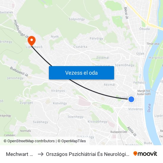 Mechwart Liget to Országos Pszichiátriai És Neurológiai Intézet map