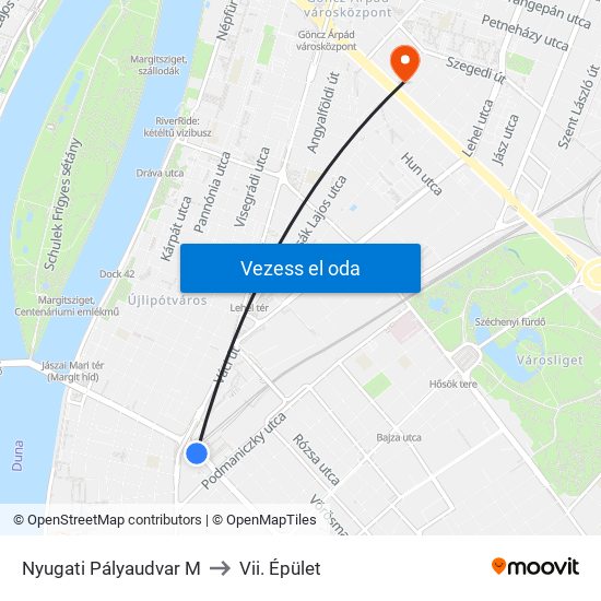 Nyugati Pályaudvar M to Vii. Épület map