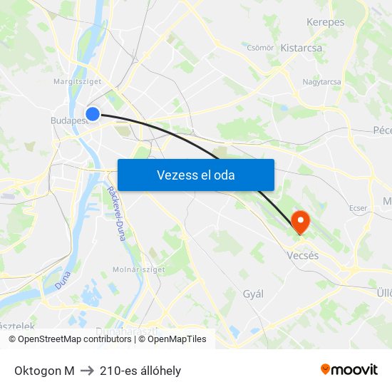 Oktogon M to 210-es állóhely map
