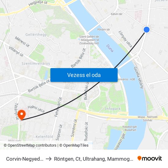 Corvin-Negyed M to Röntgen, Ct, Ultrahang, Mammográfia map