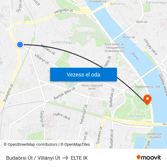 Budaörsi Út / Villányi Út to ELTE IK map