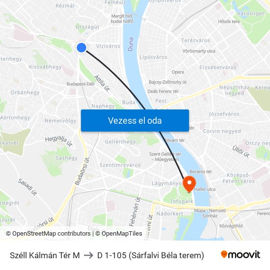 Széll Kálmán Tér M to D 1-105 (Sárfalvi Béla terem) map