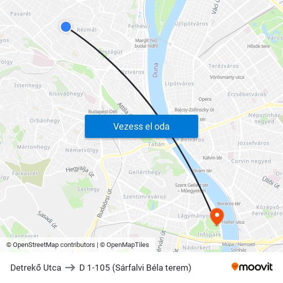 Detrekő Utca to D 1-105 (Sárfalvi Béla terem) map
