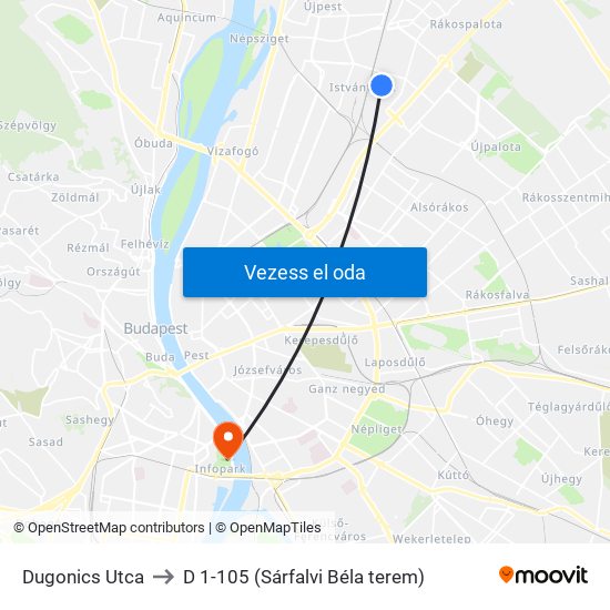 Dugonics Utca to D 1-105 (Sárfalvi Béla terem) map