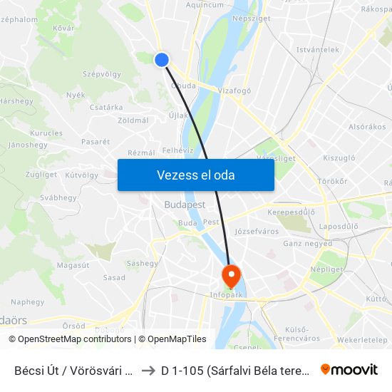 Bécsi Út / Vörösvári Út to D 1-105 (Sárfalvi Béla terem) map