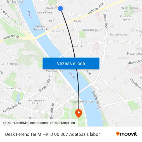 Deák Ferenc Tér M to D 00.807 Adatbázis labor map