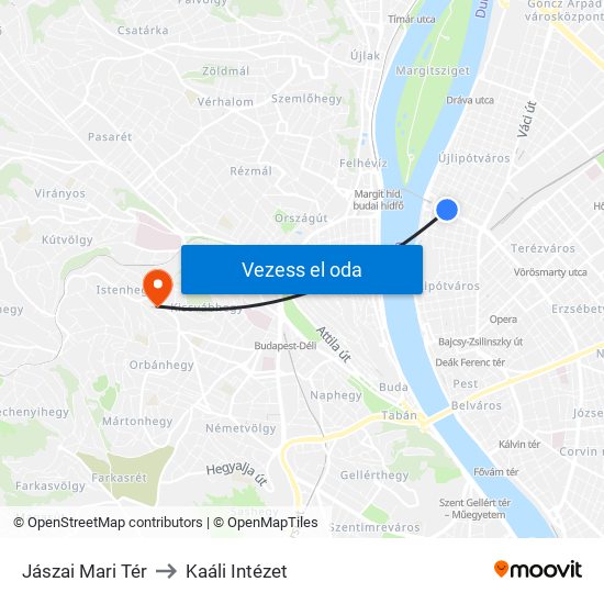 Jászai Mari Tér to Kaáli Intézet map